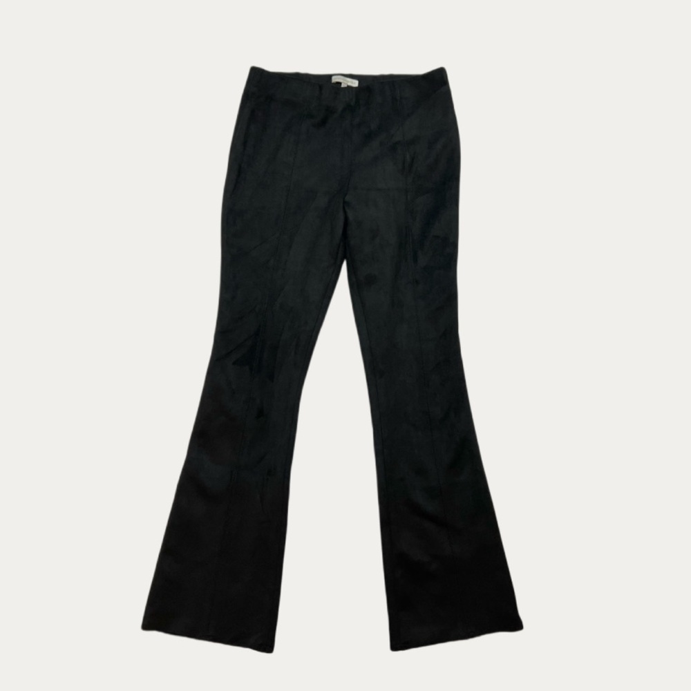 Ann Mashburn Faye Black Cropped Seamed Pants Vegan Suede Size Small